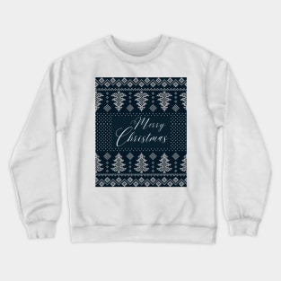 Black and White Ugly sweater Pattern Merry Christmas Crewneck Sweatshirt